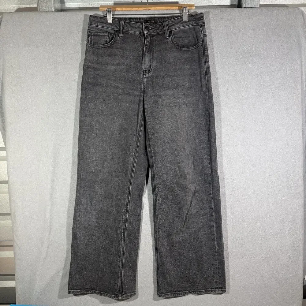 Quince Women Bella Stretch Jeans Gray Pants 30x28 Cotton Dark Grey Black